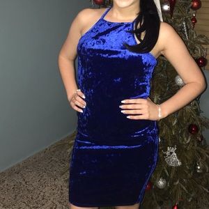 A’gaci Blue Velvet Dress